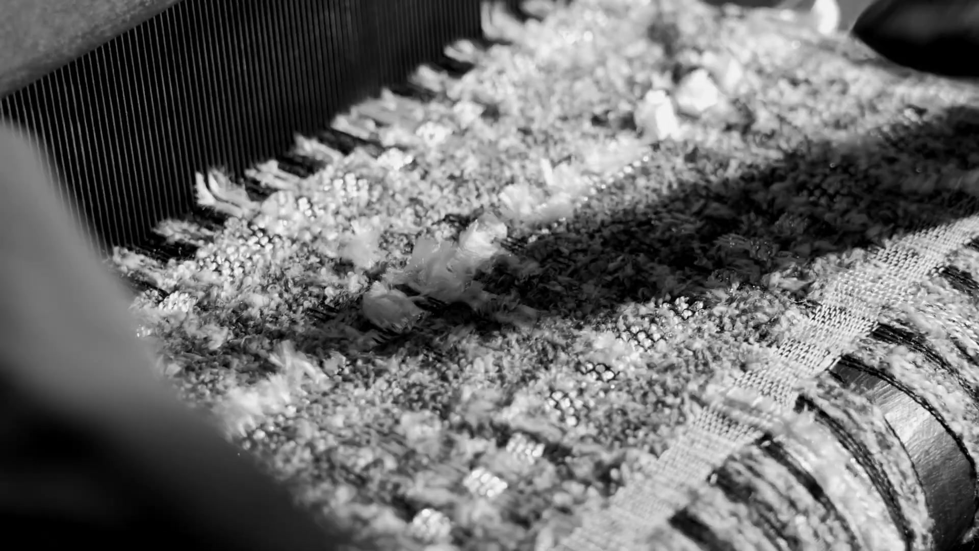 Fabric on the loom, close-up